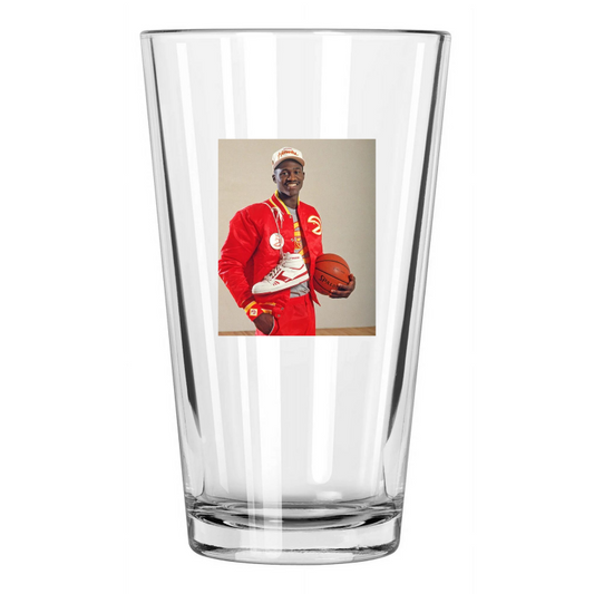 1987 Atlanta Hawks Dominique Wilkins Photo Basketball Pint Beer Drinking Glass