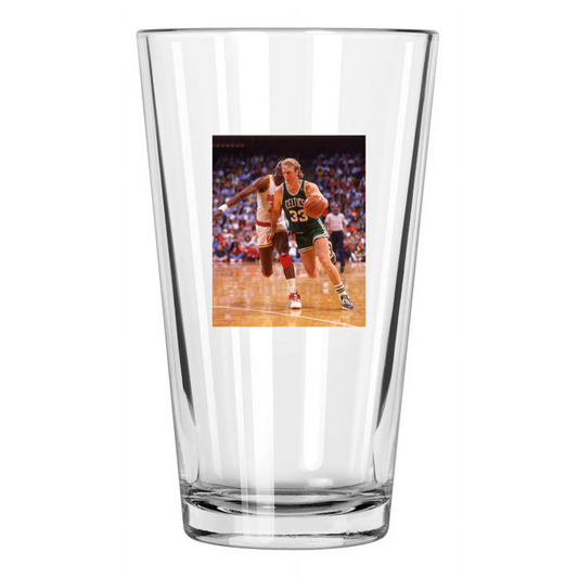 1987 Boston Celtics Larry Bird Photo Basketball Pint Beer Drinking Glass