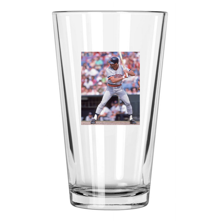 1987 Detroit Tigers Kirk Gibson Photo Baseball Pint Beer Drinking Glass