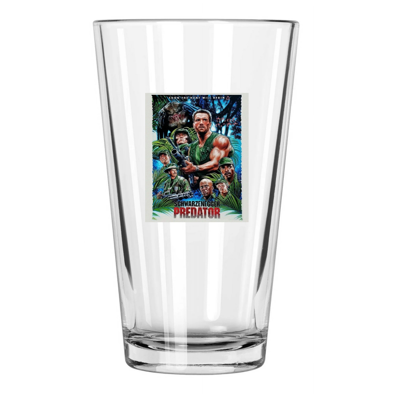 1987 Film Predator Photo Starring Arnold Schwarzenegger Pint Beer Drinking Glass