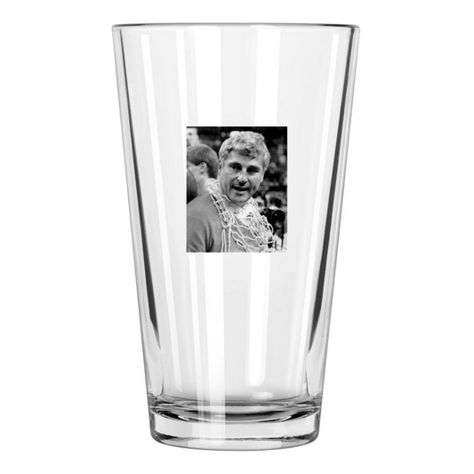 1987 Indiana Hoosier Bobby Knight Photo Basketball Pint Beer Drinking Glass