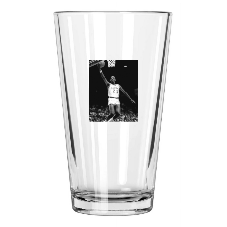 1987 Kansas Jayhawks Danny Manning College Basketball 1 Pint Beer Drinking Glass