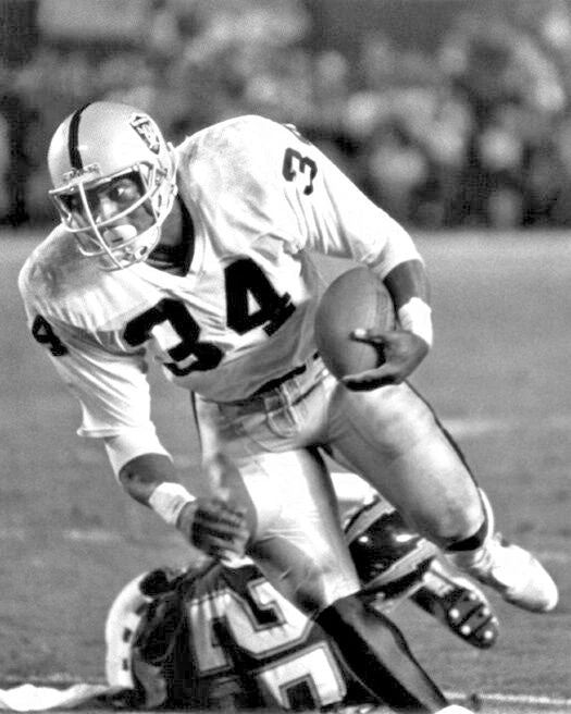 1987 Los Angeles Raiders Bo Jackson Glossy Keychain Football Keychain