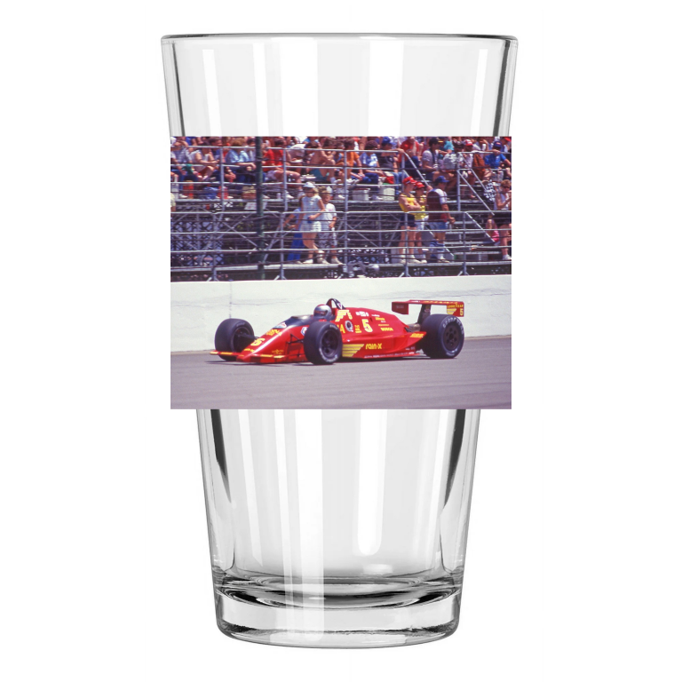 1987 Mario Andretti Hanna Auto Wash Chevrolet Indianapolis 500 Pint Beer Glass