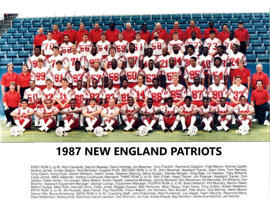 1987 New England Patriots Team Keychain Football Picture Nfl