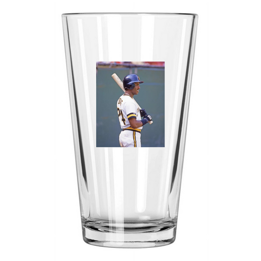 1987 Pittsburgh Pirates Barry Bonds Photo Baseball Pint Beer Drinking Glass