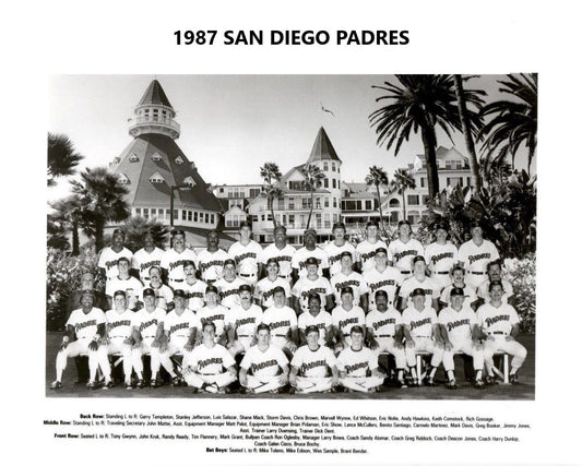 1987 San Diego Padres Team Keychain Baseball Picture Mlb
