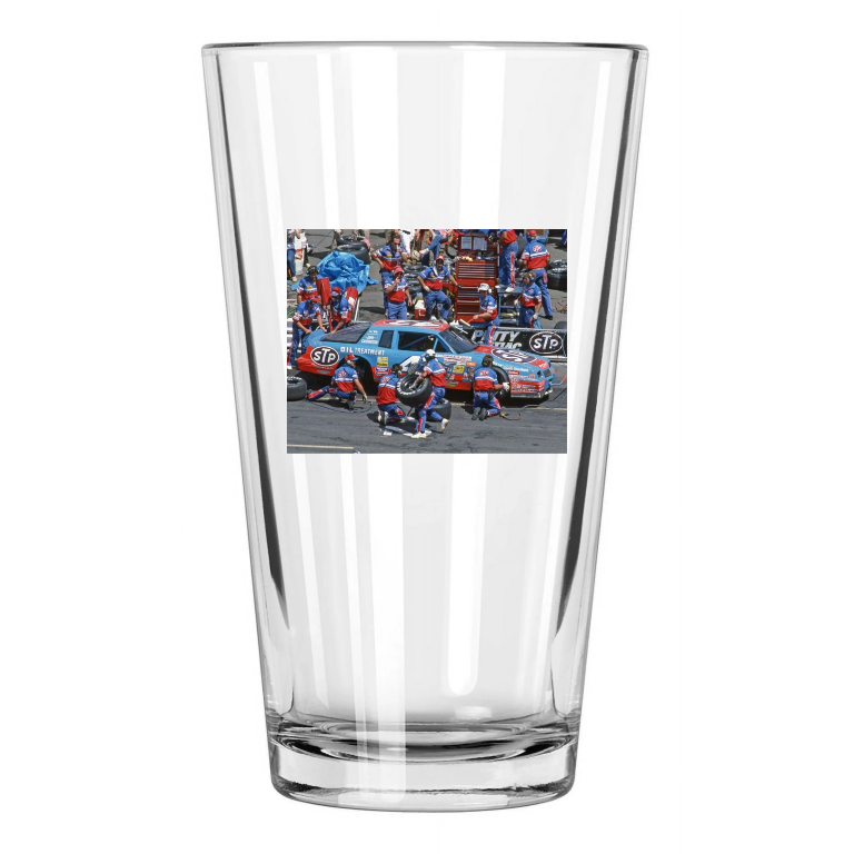 1987 Stp Dodge Richard Petty Martinsville Speedway Pint Beer Drinking Glass