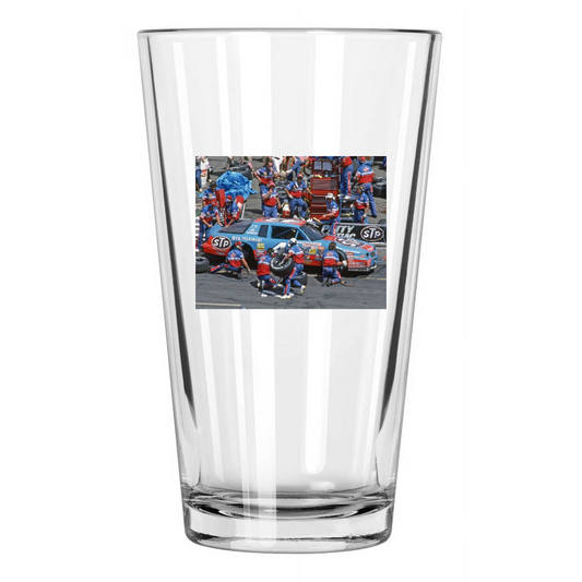 1987 Stp Dodge Richard Petty Martinsville Speedway Pint Beer Drinking Glass