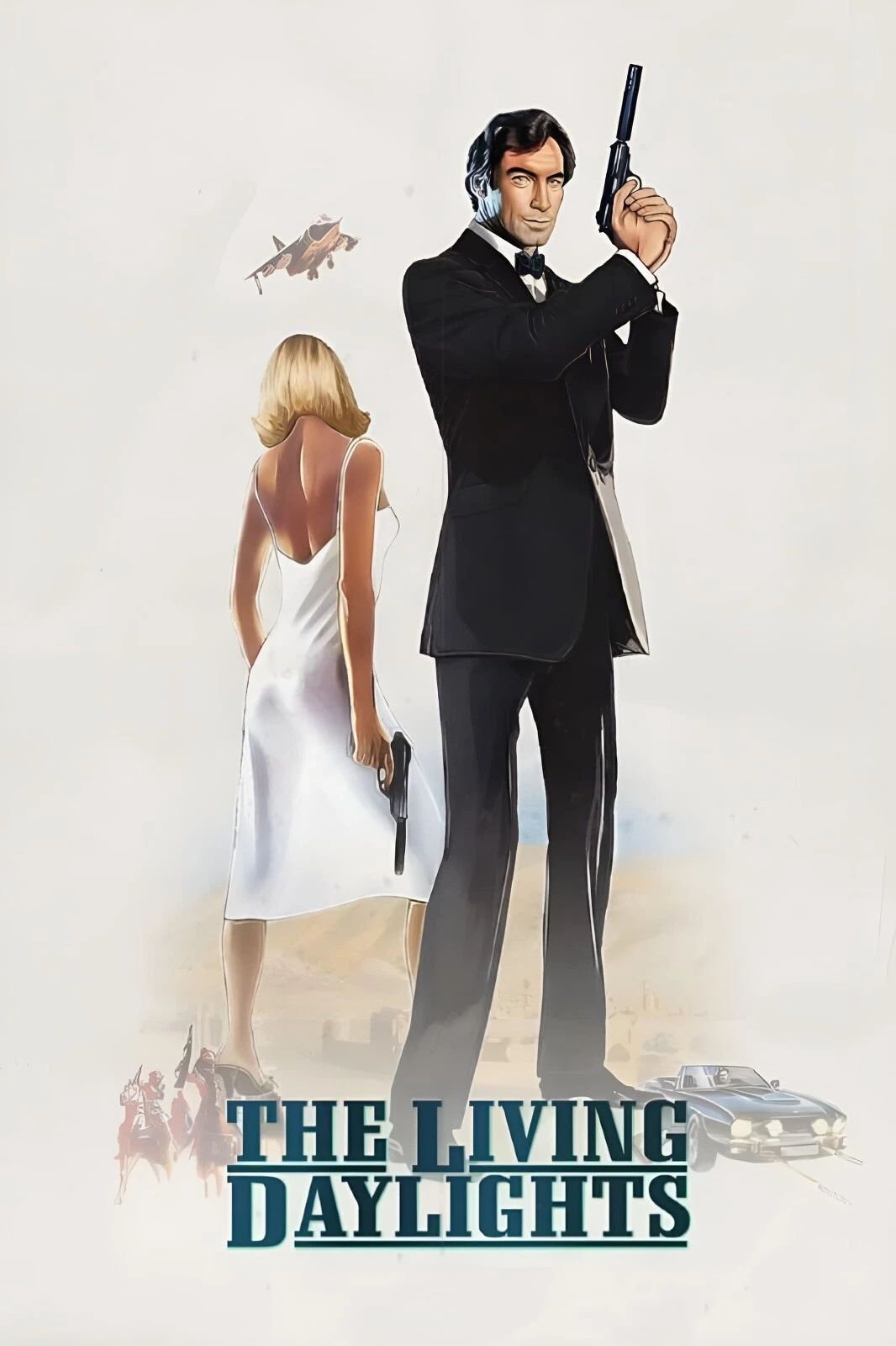 1987 The Living Daylights Movie Keychain 007 James Bond Timothy Dalton
