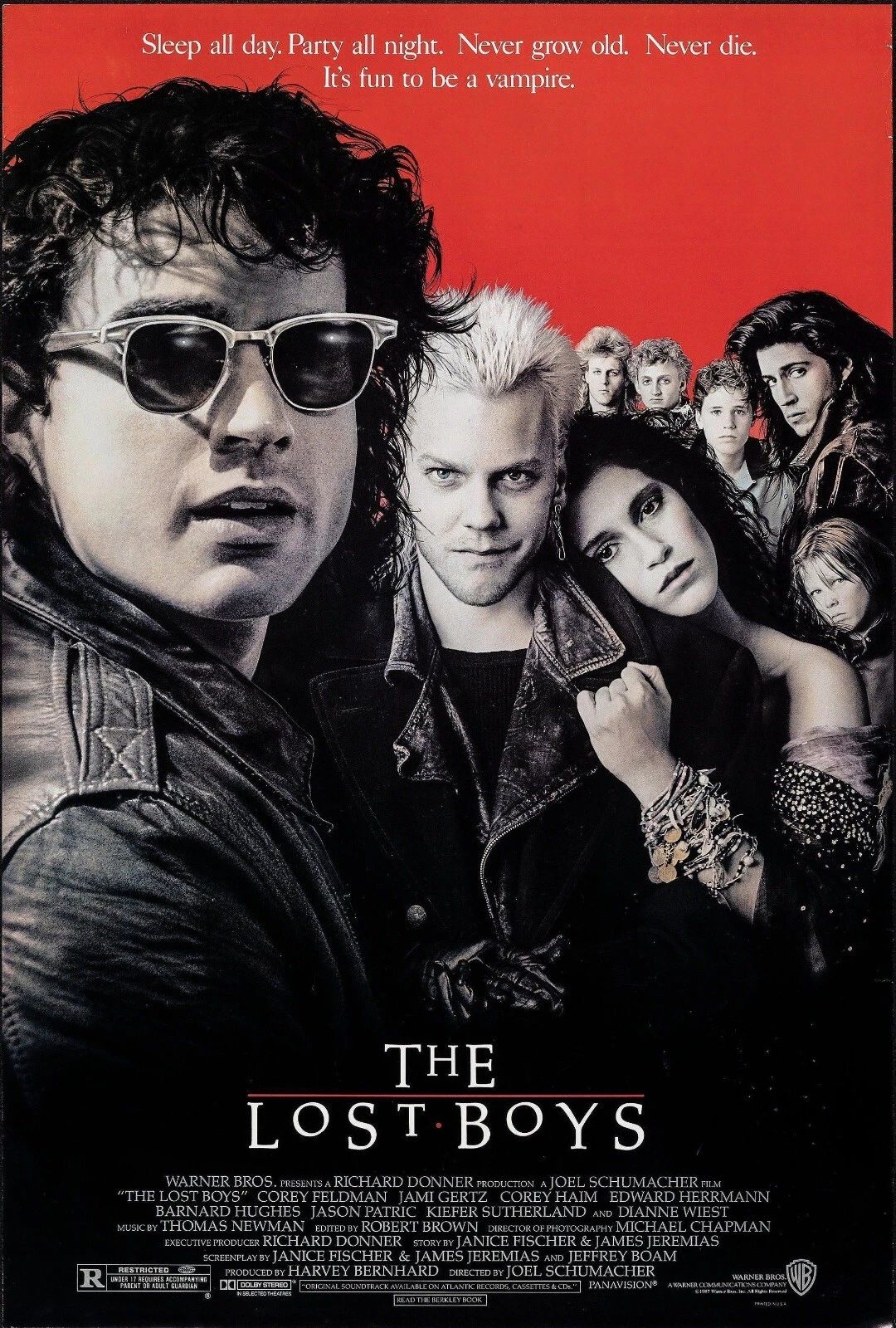 1987 The Lost Boys Movie Poster Kiefer Sutherland Corey Feldman 1