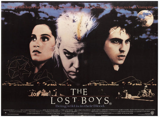 1987 The Lost Boys Movie Poster Print Kiefer Sutherland Corey Feldman