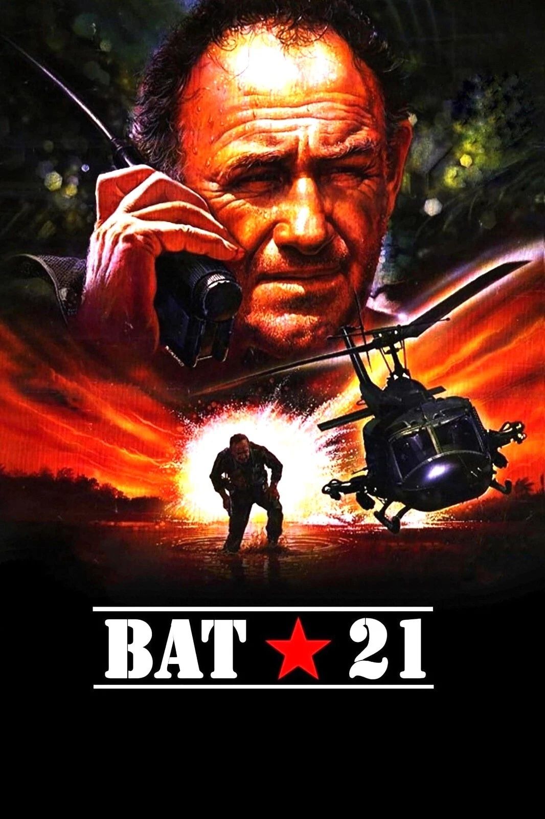 1988 Bat 21 Movie Poster Gene Hackman Danny Glover Jerry Reed