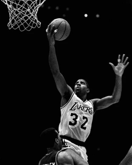 1988 Ervin Magic Johnson Glossy Keychain Los Angeles Lakers Print