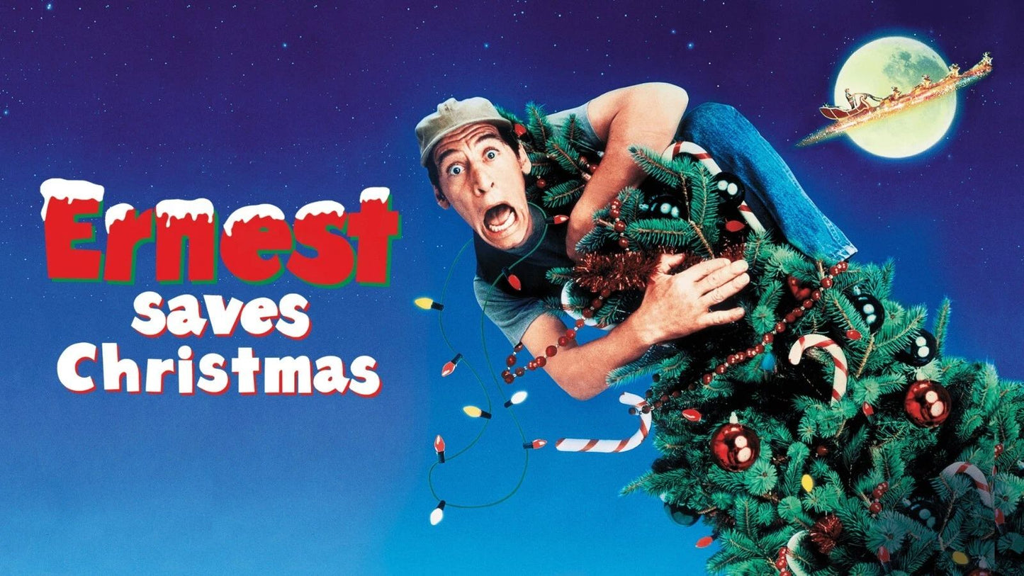 1988 Ernest Saves Christmas Movie Poster Jim Varney Noelle Parker
