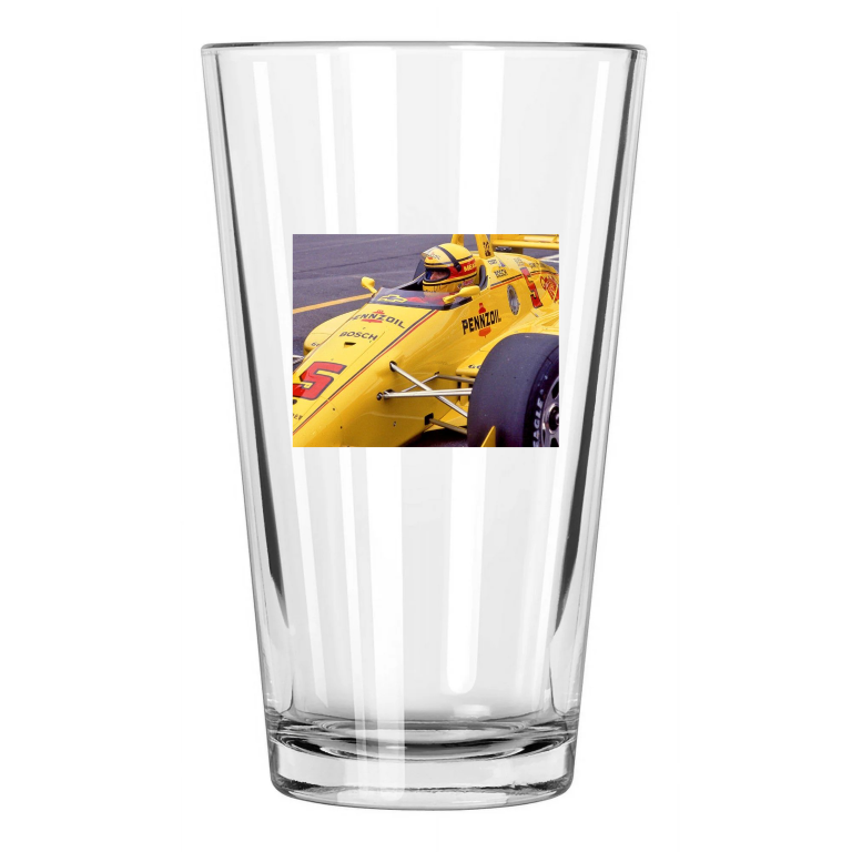 1988 Indy Racecar Driver Rick Mears Indianapolis 500 Pint Beer Drinking Glass