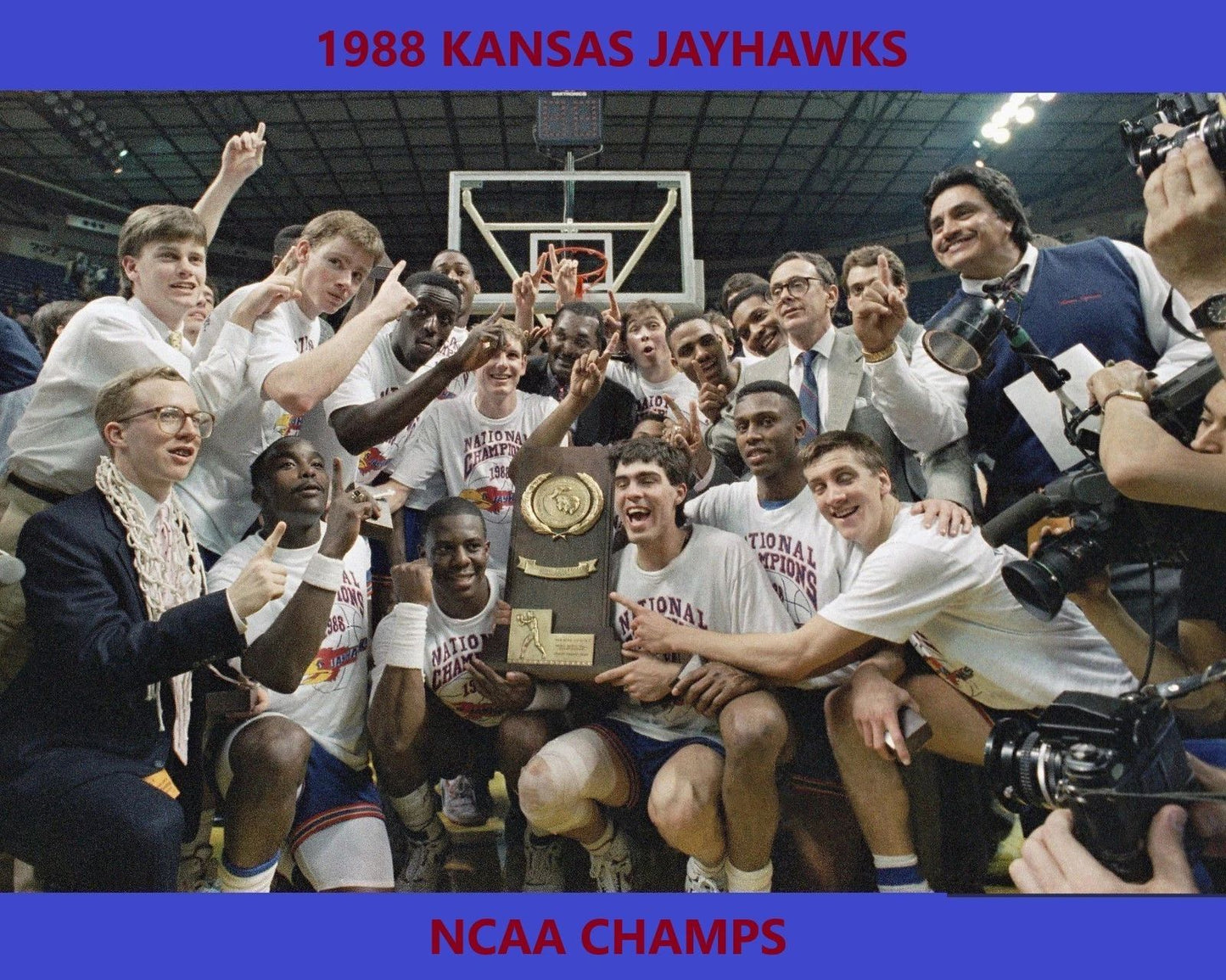 1988 Kansas Jayhawks Team Keychain Picture Ncaa Basketball Champs