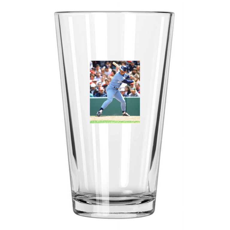 1988 Kansas City Royals George Brett Photo Post Hof 99 Pint Beer Drinking Glass