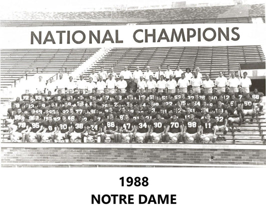 1988 Notre Dame Team Keychain Fighting Irish Picture Ncaa Football
