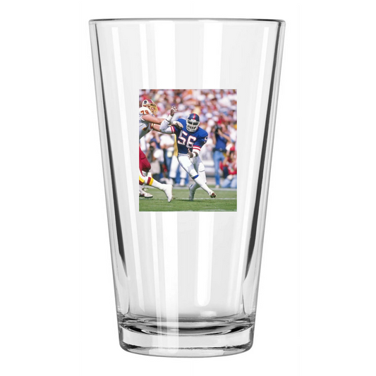 1988 New York Giants Lawrence Taylor Photo L.T. Hof 99 Pint Beer Drinking Glass