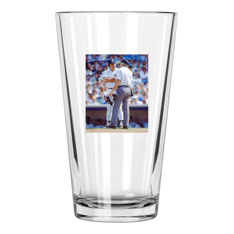 1988 New York Yankees Lou Piniella Photo Baseball Pint Beer Drinking Glass