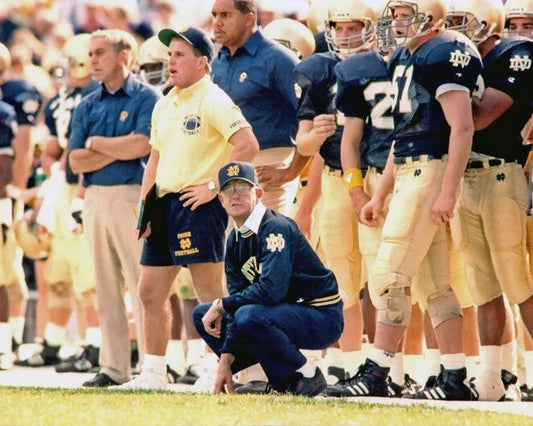 1988 Notre Dame Lou Holtz Glossy Keychain Fighting Irish Print