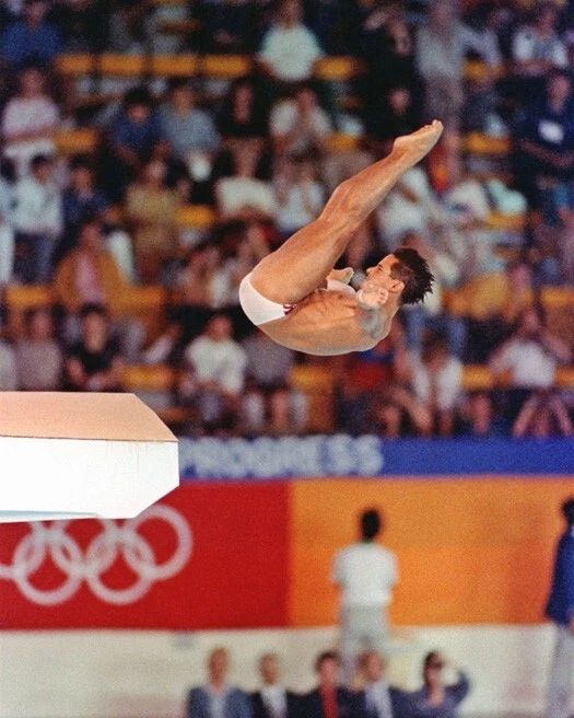 1988 Olympics Greg Louganis Glossy Magnet Seoul Print Usa Diver Magnet