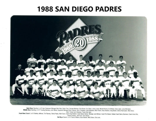 1988 San Diego Padres Team Magnet Baseball Picture Mlb