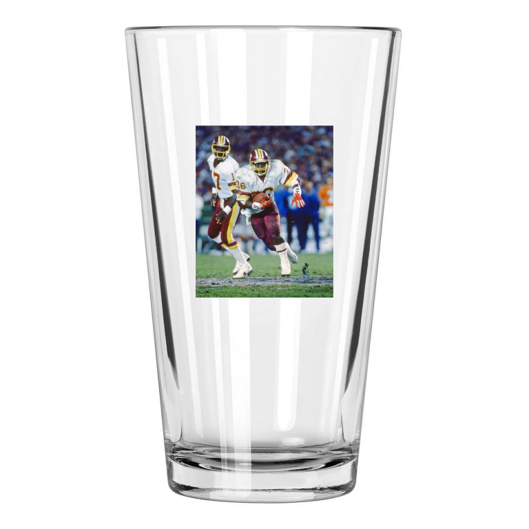 1988 Timmy Smith Photo Redskins Vs Broncos Super Bowl Pint Beer Drinking Glass