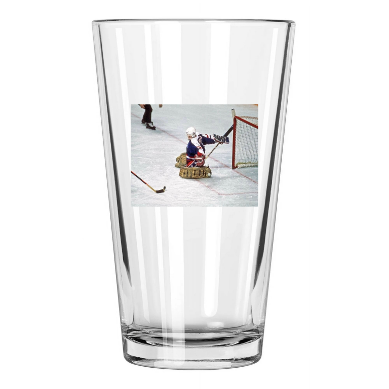 1988 Usa Hockey Vs Finland Photo Mike Richter Calgary Pint Beer Drinking Glass