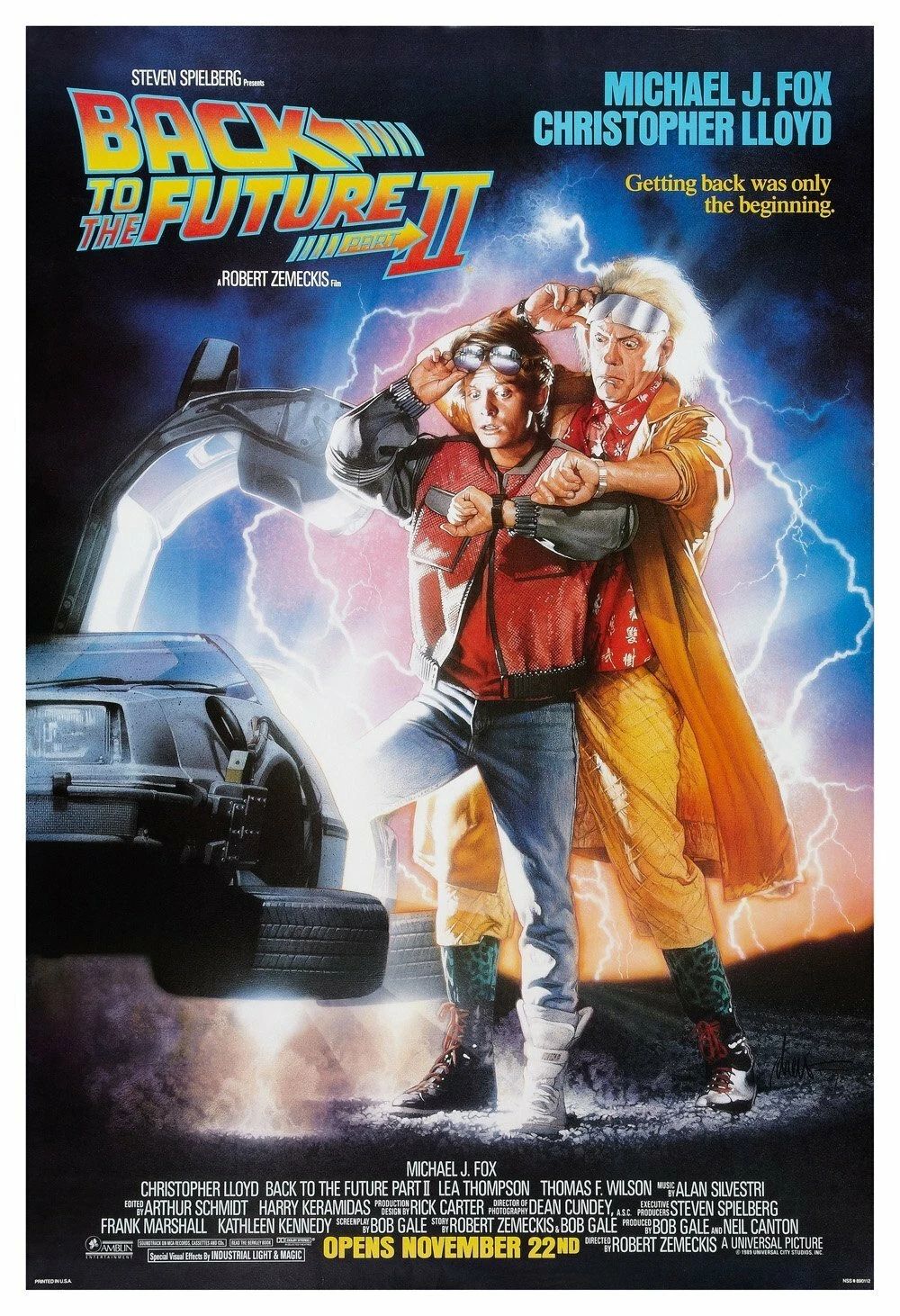 1989 Back To The Future Ii Movie Keychain Marty Mcfly Doc Brown