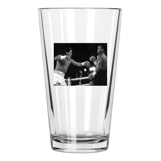 1989 Boxers Roberto Duran Vs Sugar Ray Leonard Photo Pint Beer Drinking Glass