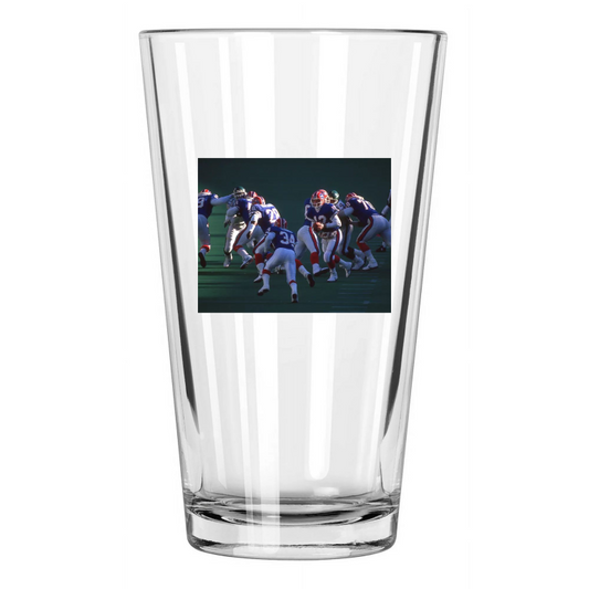 1989 Buffalo Bills Jim Kelly & Thurman Thomas Photo Pint Beer Drinking Glass