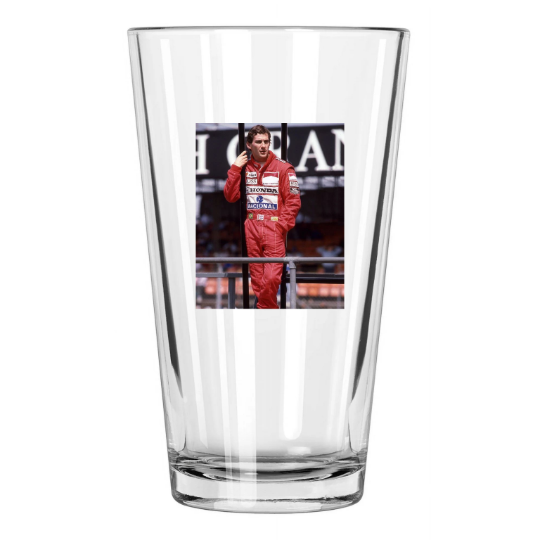 1989 F1 Racecar Driver Ayrton Senna Formula One 1 3 Pint Beer Drinking Glass