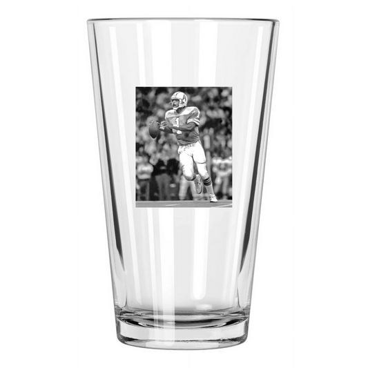 1989 Houston Oilers Warren Moon Photo Nfl Football Pint Beer Drinking Glass