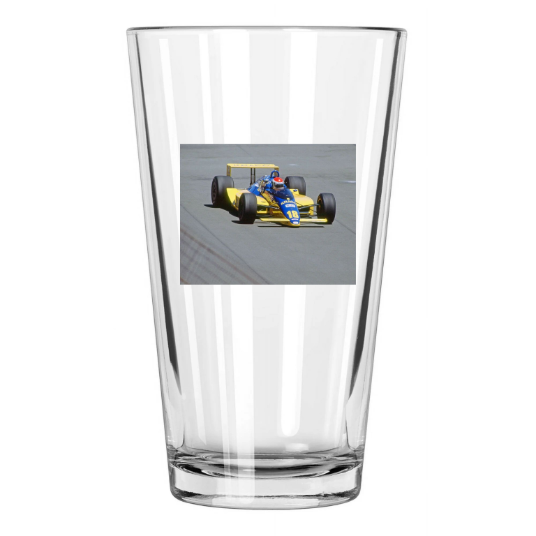 1989 Kraco #18 Robert 'Bobby' Rahal Photo Indy 500 Pint Beer Drinking Glass