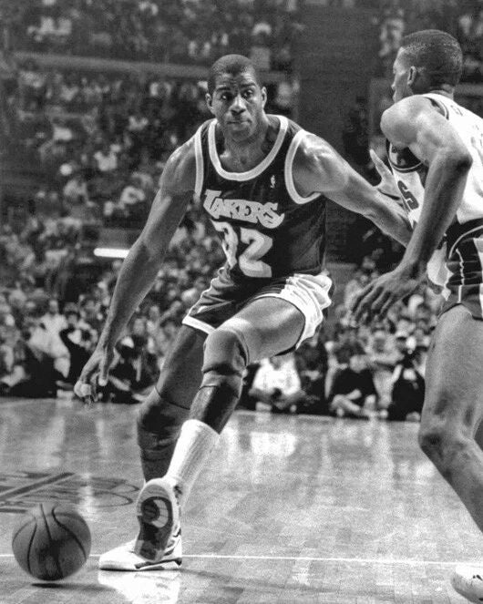 1989 Los Angeles Lakers Ervin Magic Johnson Glossy Keychain Print Hof 2002