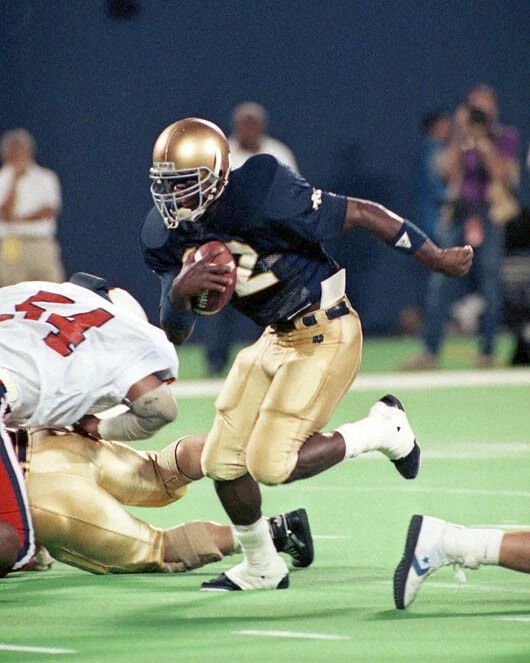 1989 Notre Dame Fighting Irish Ricky Watters Glossy Photo Poster Print