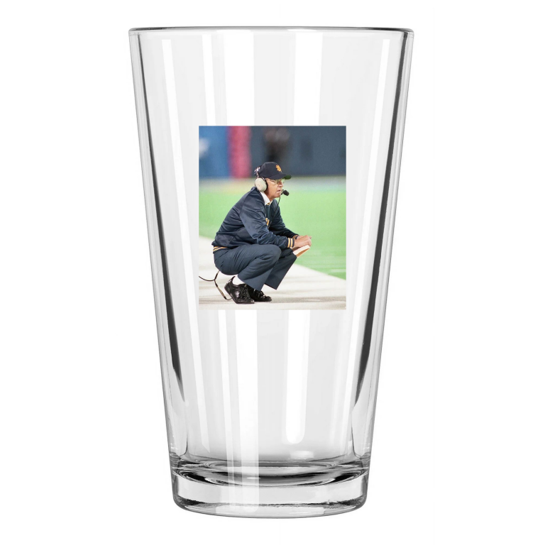 1989 Notre Dame Lou Holtz Photo College Fighting Irish Pint Beer Drinking Glass