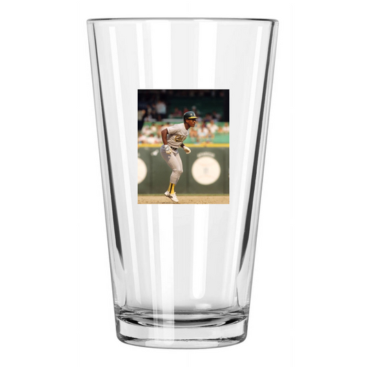 1989 Oakland Athletics Rickey Henderson Baseball Hof 09 Pint Beer Drinking Glass