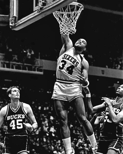 1989 Philadelphia 76Ers Charles Barkley Photo Basketball Poster Print