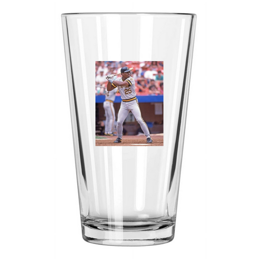 1989 Pittsburgh Pirates Bobby Bonilla Photo Baseball Pint Beer Drinking Glass
