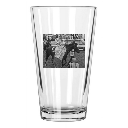 1989 Preakness Stakes Sunday Silence Pat Valenzuela Pint Beer Drinking Glass