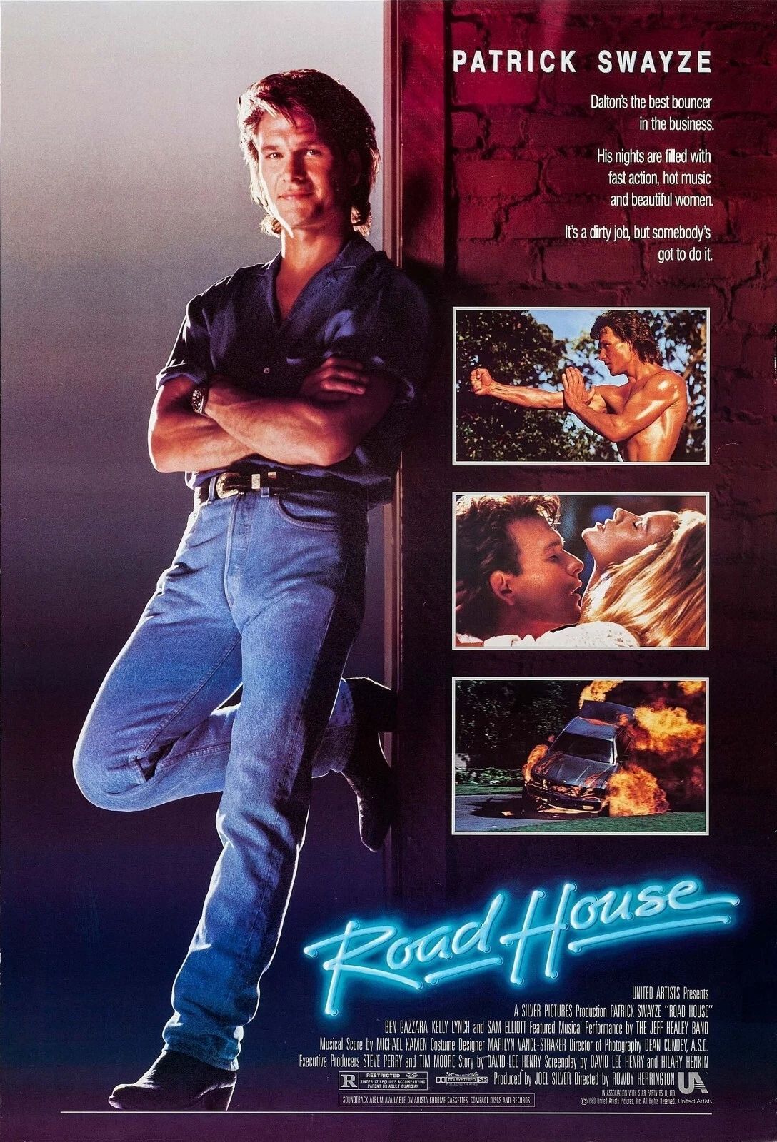 1989 Road House Movie Poster Print Dalton Patrick Swayze Sam Elliott