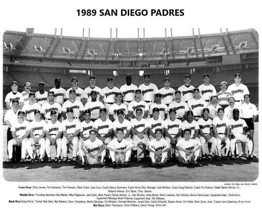 1989 San Diego Padres Team Photo Baseball Picture Mlb