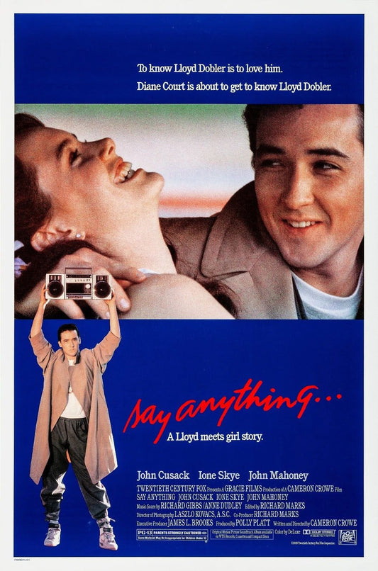 1989 Say Anything Movie Poster Lloyd Diane John Cusack Ione Skye