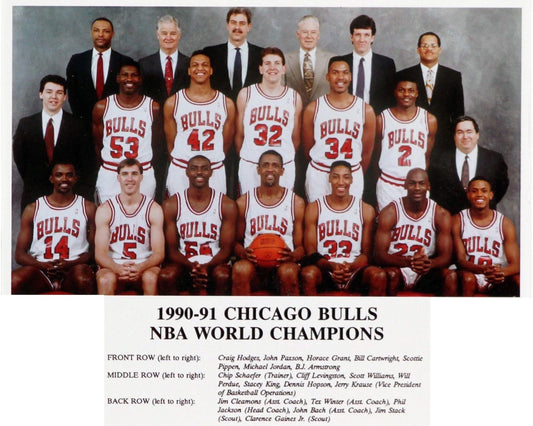 91 Chicago Bulls Team Photo Picture Basketball Nba Champs