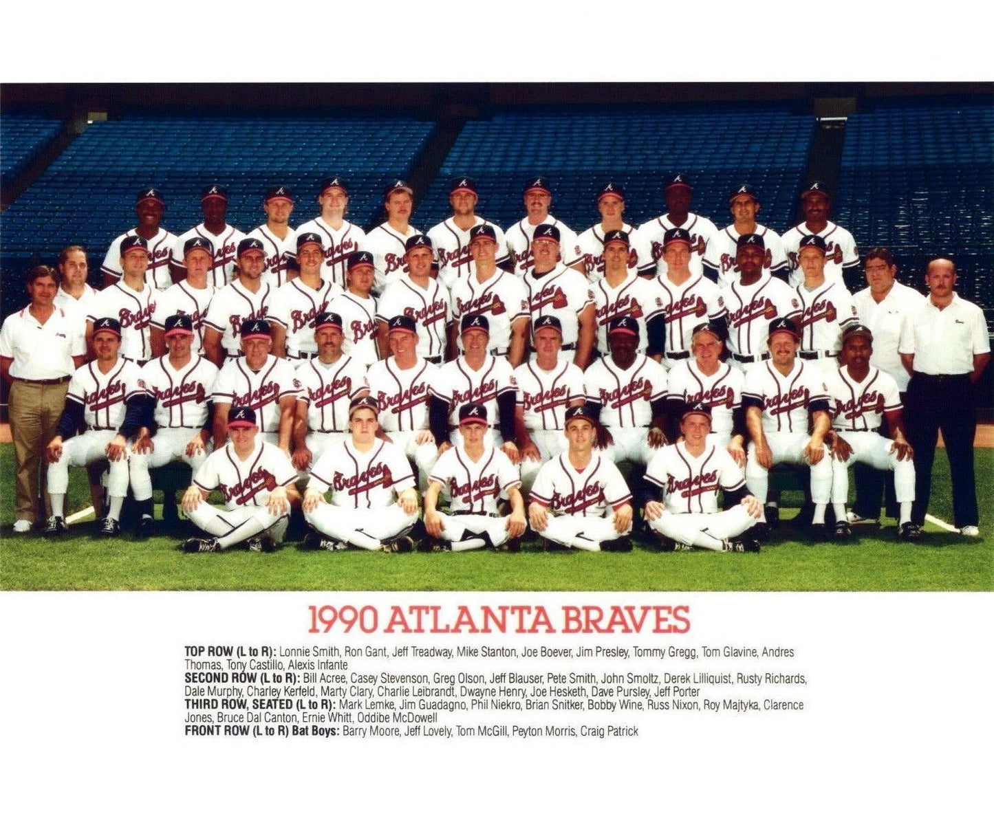 1990 Atlanta Braves Team Keychain Baseball Picture Mlb