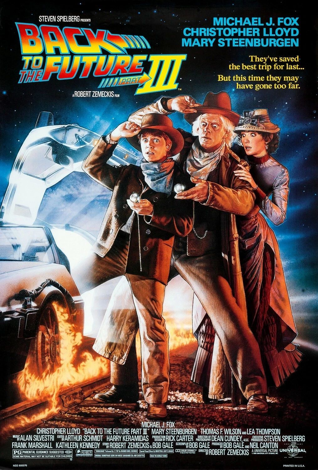 1990 Back To The Future Iii Movie Magnet Marty Mcfly Doc Brown