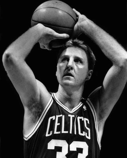 1990 Boston Celtics Larry Bird Glossy Keychain Nba Basketball Freethrow Print